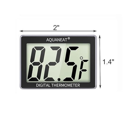 AQUANEAT Aquarium Thermometer, Fish Tank Thermometer, Aquarium Digital Temperature Gauge, with Large LCD Display (1 Pack)