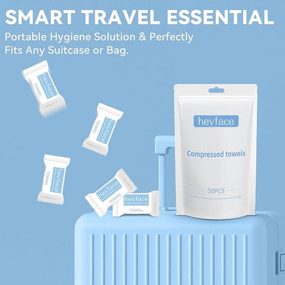 Compressed Towels Tablets 50 Bulk Set Disposable Compressed Washcloths