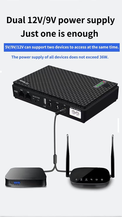 HEHSLZZ Mini UPS DC 10400mAh Battery Backup & Surge Protector Uninterruptible Power Supply for Router Modem USB Mini UPS 5V/9V/12V DC10400 Security Camera, Smartphones