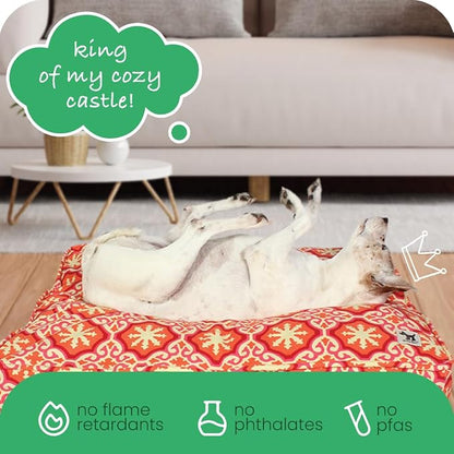 Molly Mutt Medium to Large Dog Bed Cover - Papillon Print - Measures 27”x36”x5’’ - 100% Cotton - Durable - Breathable - Sustainable - Machine Washable Dog Bed Cover