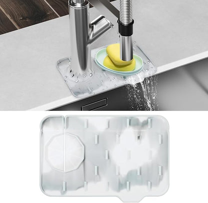 Sink Faucet Splash Guard Mat Silicone Soap Dish Pad Faucet Handle Drip Catch
