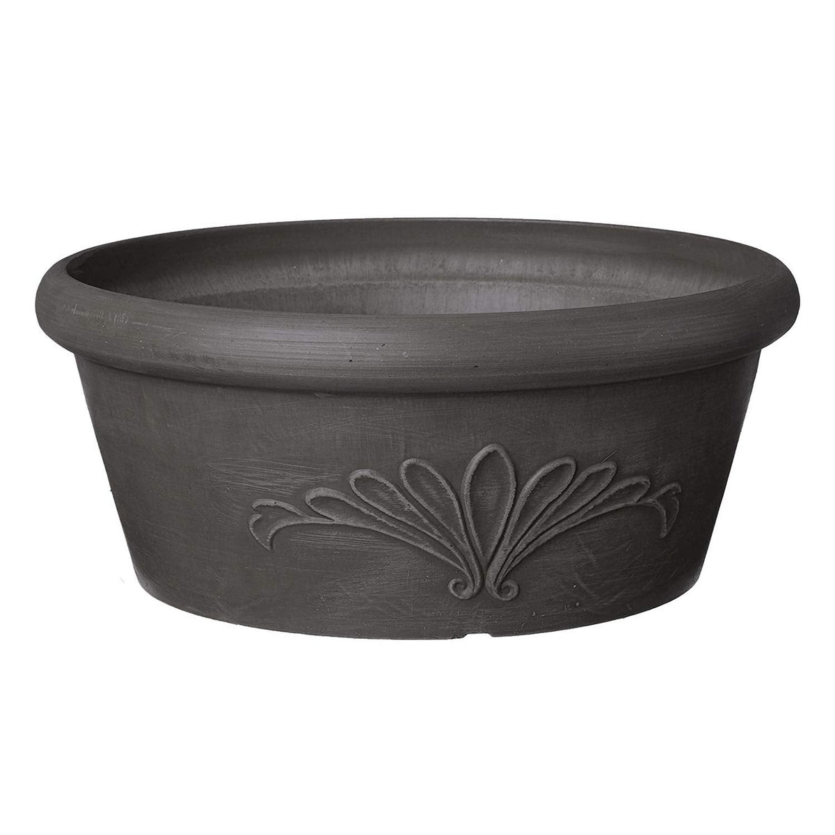 Arcadia Garden Products PSW Pot TA25DC Collection Shallow Bulb Pan Planter Dish Low Bowl for Succulents, Bonsai, Fairy Gardens, Herbs, 10-inch, Dark Charcoal, 10"x3.5"