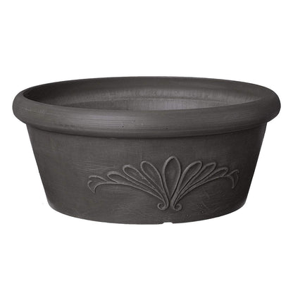 Arcadia Garden Products PSW Pot TA25DC Collection Shallow Bulb Pan Planter Dish Low Bowl for Succulents, Bonsai, Fairy Gardens, Herbs, 10-inch, Dark Charcoal, 10"x3.5"