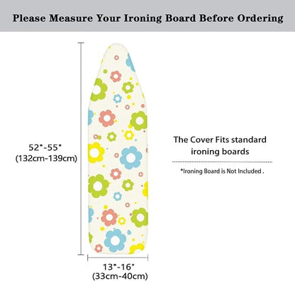 Colorful Hippie Flowers Ironing Board Cover and Pad Soft Fabric Cover