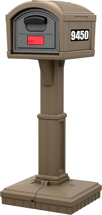 Simplay3 USPS T4 Extra Large Capacity XL Dig-Free Mailbox with Durable Double-Wall Construction, Weather-Resistant Design, and Easy No-Dig Installation, Driftwood, Made in the USA