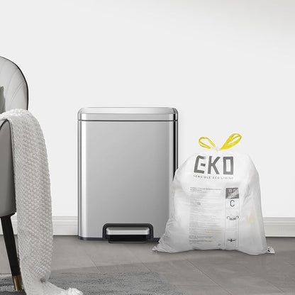 EKO 4 Gallon / 10-15 Liter, Extra-Strong Unscented Garbage Bags, Easy-Dispense
