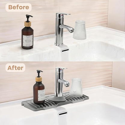 15.75 Inch kitchen Sink Faucet Mat, Silicone Sink Protector&Splash Guard