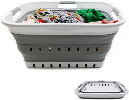 SAMMART 42L Collapsible Plastic Laundry Basket