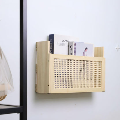 YRLSOTGE Wooden Magazine Rack Wall-Mounted DIY Home Decor Magazine Holder Mail Sorter for Office Entryway Kids’ room and Living Room.
