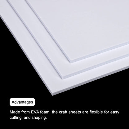 MECCANIXITY EVA Foam Sheets White 9.8 Inch x 9.8 Inch 5mm Thick Crafts Foam Sheets for Costumes, Arts and Crafts Projects Pack of 6