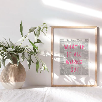 Positive Affirmations Wall Decor - CUTE TRENDY Aesthetic Wall Art - Inspirational quote Office Decor for Women - Newspaper Wall Art Unique Living room Bedroom Art Print - Motivational Quotes