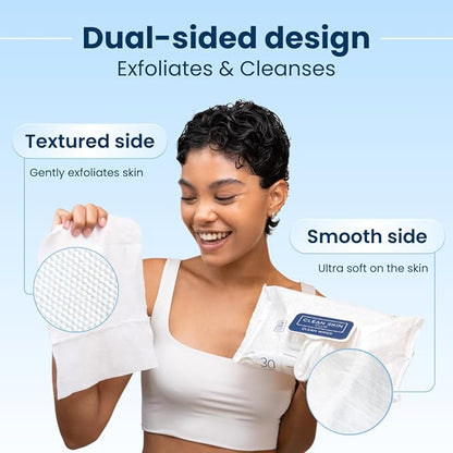 Clean Skin Club XL Premium Face Wipes, Extra Moist Makeup Removing Towelettes