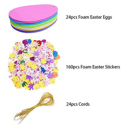 Max Fun 208PCS Easter Foam Stickers DIY Easter Craft Kit Foam Eggs for Kids Classroom, Party Supplies, DIY Cards and Decorations