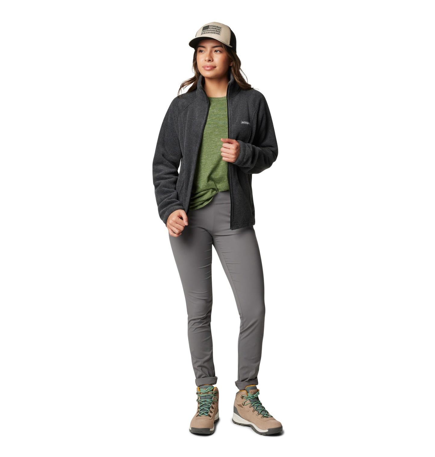 Columbia Womens Benton Springs Full Zip Fleece Jacket, Charcoal Heather, Large