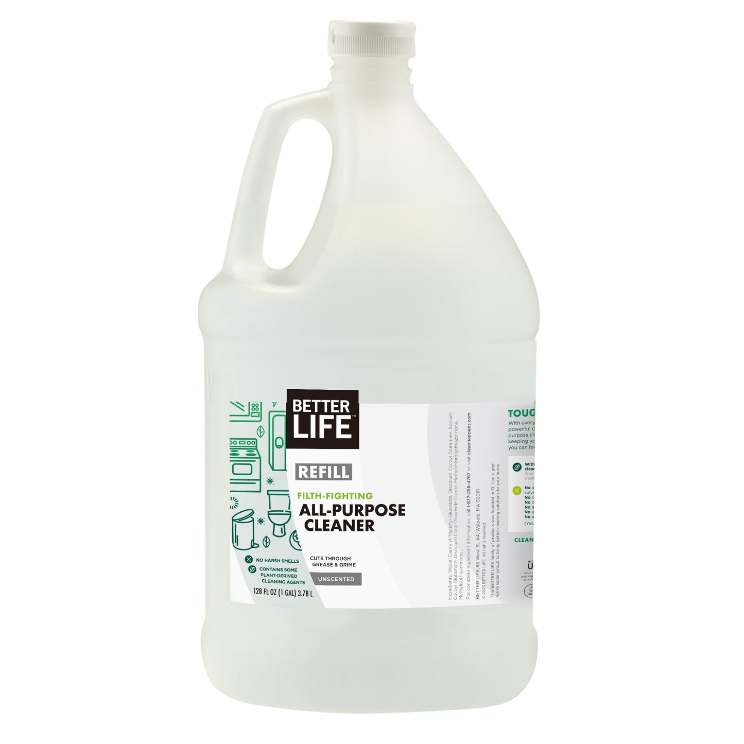 Better Life All Purpose Cleaner - Multipurpose Home and Kitchen Cleaning Spray for Glass, Countertops, Appliances, Upholstery & More - Multi-surface Spray Cleaner - 32oz (Pack of 2) Unscented