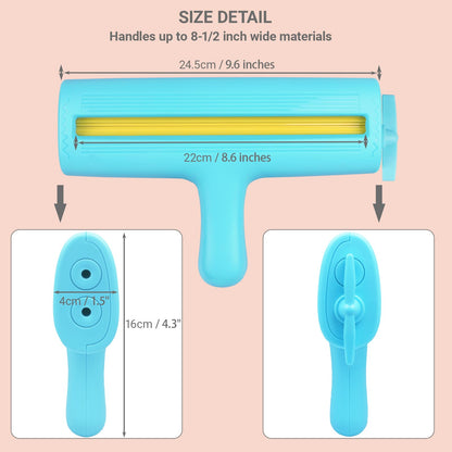KW-triO Paper Crimper for Chip Bags Crafting Paper Creasing Tool for Scrapbooking, Quilling, Wrapping, Bag Sealing Decorative Edge Creaser with 8-1/2 Inches Width Roller (Cyan)