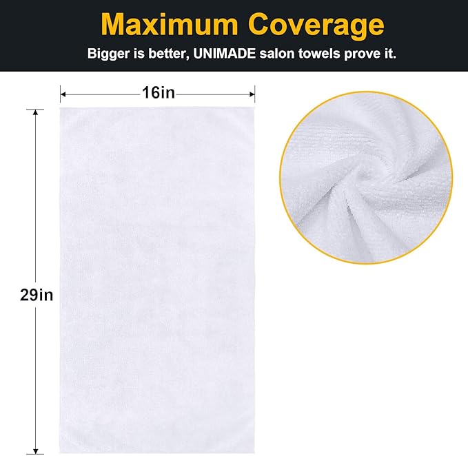 Salon Towels 48 Pack, Super Soft Microfiber Hand Towel, Highly Absorbent