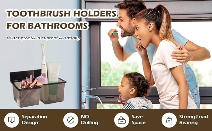 SOUNXUN® Toothbrush Holder Bathroom Toothbrush Holder Set Countertop Bathroom