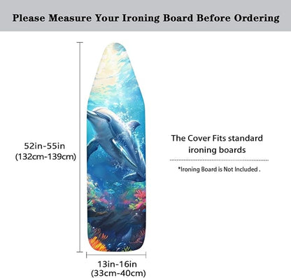 GLENLCWE Underwater Dolphin Print Ironing Board Cover, 54x15 inches