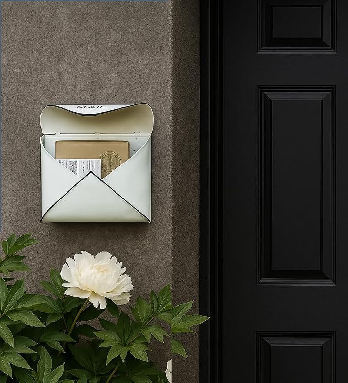 NACH Wall Mount Mailboxes, 11.5 x 9 x 4.5 inch White Wall Mailboxes for Outside, Waterproof Mailboxes for Outside - Envelope Mailbox Kit White
