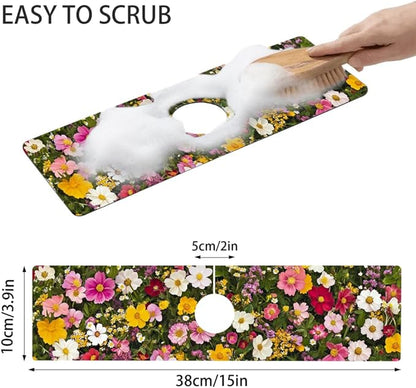 Bimkole 1 PCS Faucet Absorbent Mat, Kitchen Faucet Sink Splash Guard Wraparound