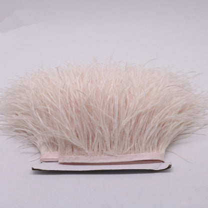 YEQIN 2 Yards Natural & Soft Ostrich Feathers Fringe Trims Ribbon - Used for Dress, Sewing Decoration, Craft Clothing, Boots, Wedding Decoration, DIY, Etc (beige)