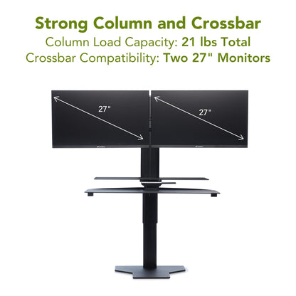 Perfect POSTURE Sit2Stand Standing Desk Converter with Dual Monitor Mount – 18” Height Adjustable Sit-Stand Workstation – Black
