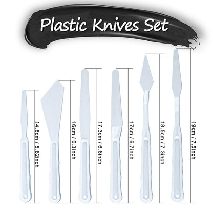 Acrylic Paint Set, Art Painting Supplies Kit with 10 Brushes, 5 Stainless Steel Palette Knife, 6 Plastic Spatula Palette Knives, Paint Palette tray, Acrylic Painting Supplies for Adults and Kids