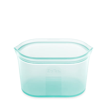 Zip Top Reusable Food Storage Bags | Medium Dish [Frost] | Silicone Meal Prep Container | Microwave, Dishwasher and Freezer Safe | Made in the USA