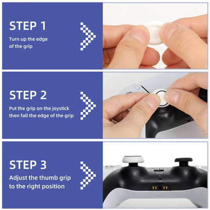 PS5 Controller Accessories PS4 Controller Grips Thumbstick Grips with 2 Pairs 9.9mm High Rise Joystick Grips and 16 Pieces Thumb Caps Compatible with PlayStation 4 and PlayStation 5 Controller-2T-B3
