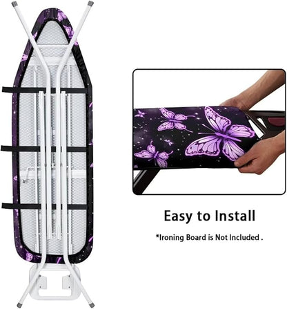 Purple Butterfly Ironing Board Cover Pretective Covers 15 x 54 Heavy Duty Iron