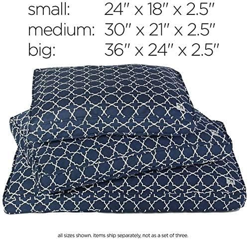 Molly Mutt Sheepy Wool-Filled Crate Pad, GOTS-Certified 100% Organic Cotton Canvas Cover with Soft 100% Natural Wool Insert, Ideal for Dog Bed or Kennel, Romeo & Juliet, 42" x 28" x 2.5"