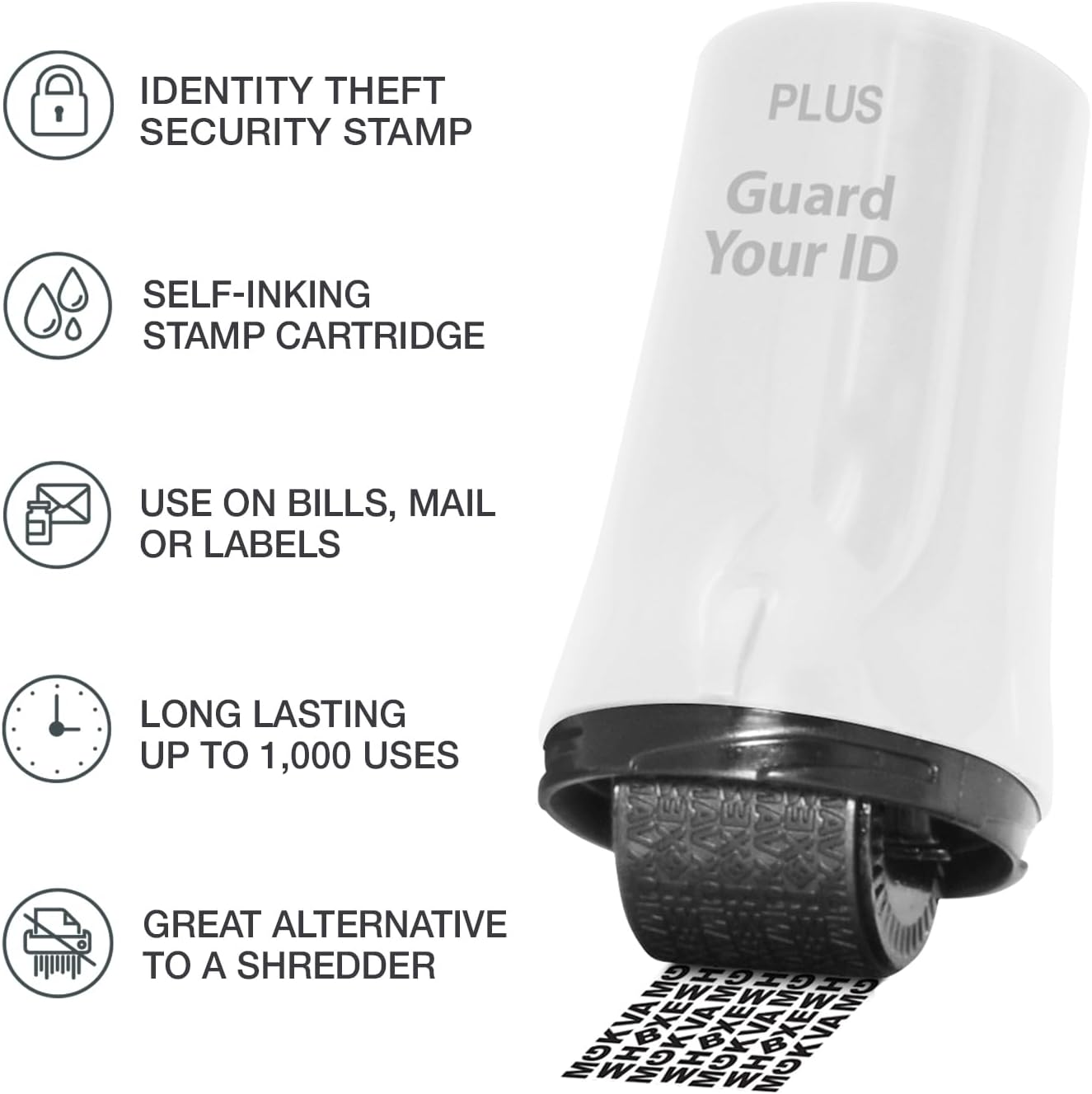 Guard Your ID Advanced 2.0 Roller 3-Pack for Identity Theft Protection, Confidential Security Stamp Mixed Color Kit (Turquoise, Green, White)