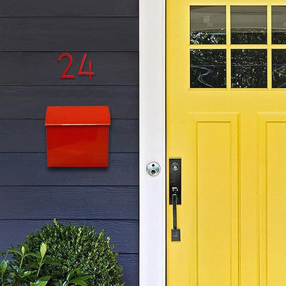 NACH Large Mailbox for House, 12.4”x7.1”x11.8 Red Mailboxes for Outside, Waterproof Mailbox - Baxter-Style Wall Mount Mailboxes for Outside