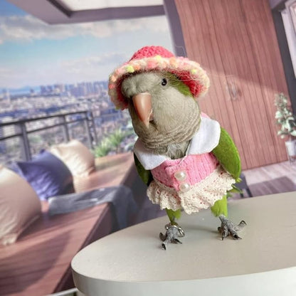 Bird Diaper Flight Suit - Pink Top Cosplay Photo Prop for Parrots, Lovebirds, Parakeets, Cockatiels & Small Animals - Crested Myna Size