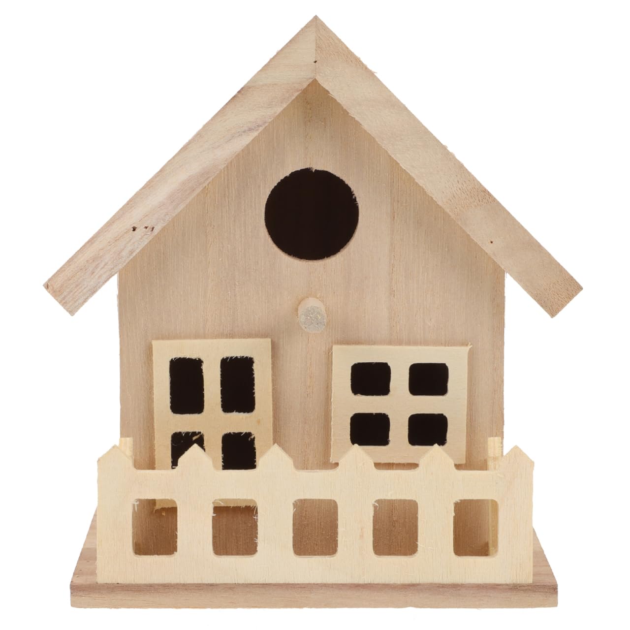 Toddmomy Wooden Bird House Outdoor Small Bird Nest Hanging Feeder Home Garden Decoration 7.08X5.51X5.11 Inch Natural Wood