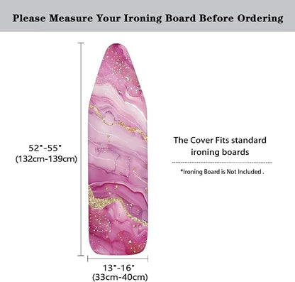 Pink Marble Ironing Board Cover Heat Reflective Anti-dust, Soft Fabric Cover