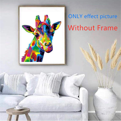Komking Giraffe Paint by Numbers Kits for Kids & Adult, Kids Paint by Number Kits Canvas Painting by Numbers, Colorful Giraffe 16x20inch Without Frame