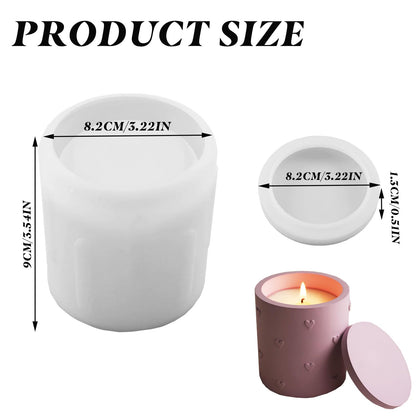 Heart Jar Resin Molds with Lid,Heart Shaped Cylindrical Mold Storage Box Silicone Molds for Epoxy Resin Casting DIY Valentine's Day Crafts