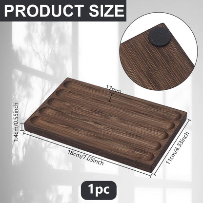 NBEADS 5-Slot Wood Pen Holder, Wood Desk Pen Stand Pen Tray Office Accessory for School,Home,Office Desktop Art Accessories, 4.33x7.09x0.55 Inch