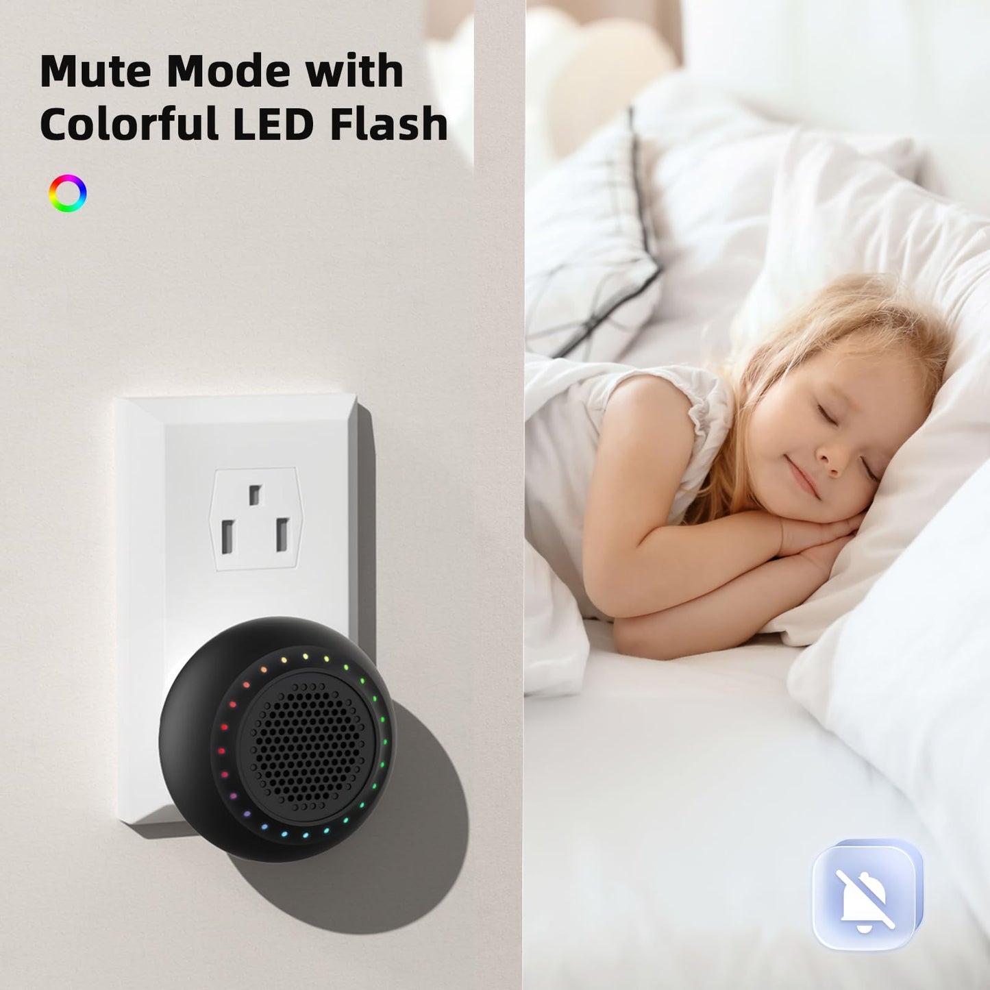Wireless Doorbell • PHYSEN • Doorbell Chime Kits with 1 Transmitter 1 Receiver • Waterproof • Operating at 1000ft Range • 32 Ringtones • 4 Volume Levels • LED Flash • Door Bell for Home Classroom