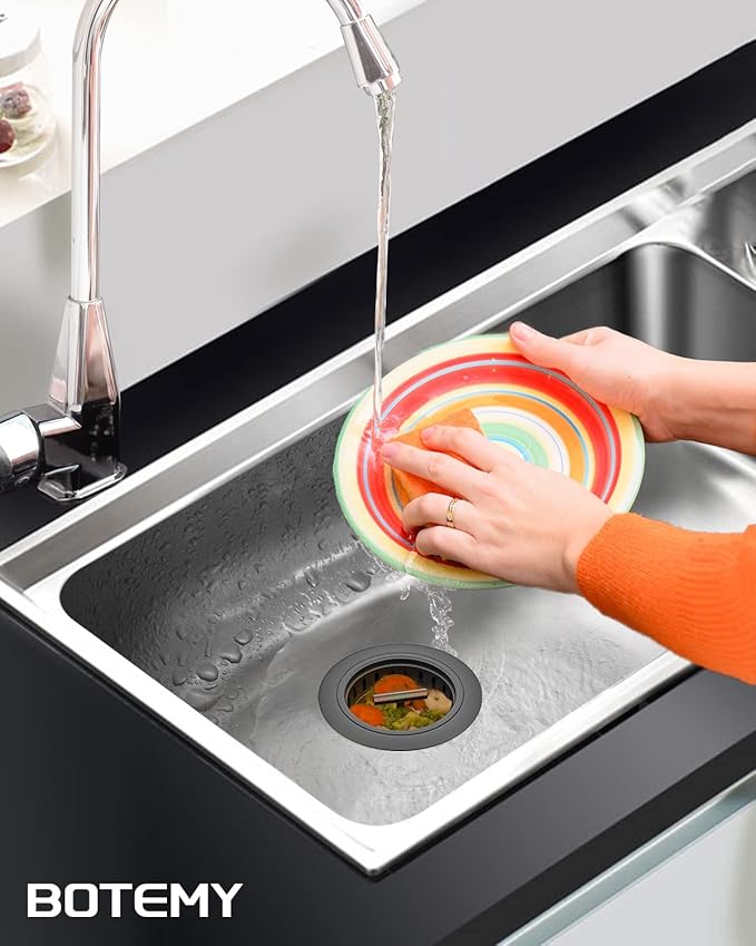 BOTEMY B9171 Black Kitchen Sink Drain Kit 3 1/2 Strainer