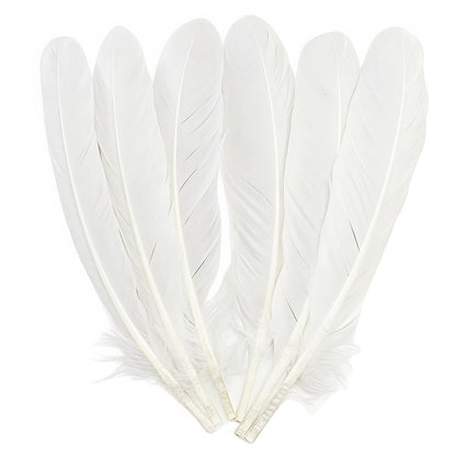 Natural Goose Feathers,50Pcs Bulk Long 8-10in (20-25cm) White Goose Feathers for Crafts Angel Wings Wedding Party DIY (Natural White)