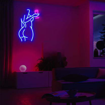 Ajoyferris Lady Back Neon Sign Dimmable LED Lady Sign Woman Neon Sign Sexy Lady Neon Signs for Bedroom Man Cave Bar Store Home Party Art Decor Gifts(16X11 inches,Blue)