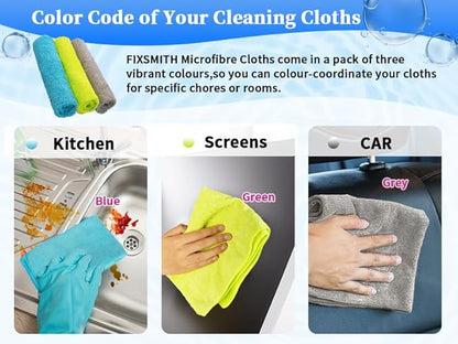 FIXSMITH Shop Towels-400 Pack, 12 x 16 in Microfiber Cleaning Cloth, Highly