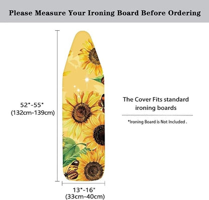 GLENLCWE Sunflower Ironing Board Cover, 54x15 inches, Floral Design Iron Board