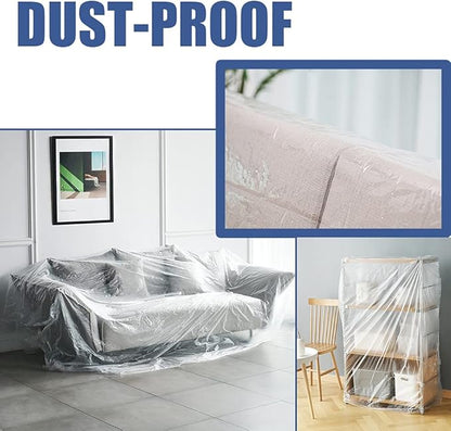 35 Pieces Plastic Drop Cloth, Dust-Proof and Rustproof, 35 Pieces 9x12 Feet Tarp