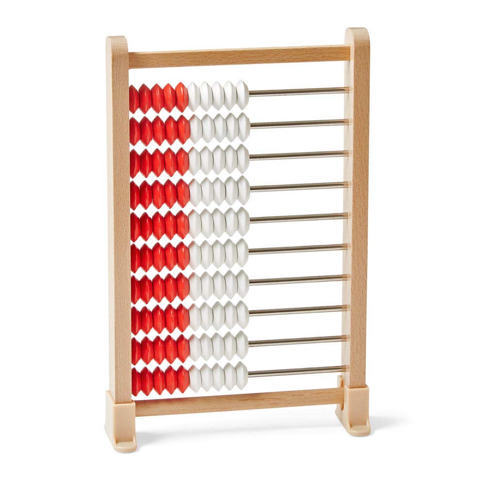 hand2mind Mini 100-Bead Wooden Rekenrek, Number Rack, Abacus for Kids Math, Counting Beads, Math Counters for Kids, Educational Toys for Elementary Kids, Math Manipulatives (Set of 1)