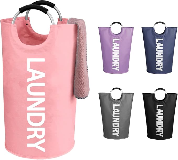 WOOHA 95L Large laundry basket, Collapsible laundry hamper, Tall Clothes