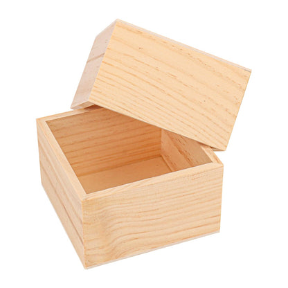 Geytetqi 21 Pack Wooden Box, 4 x 4 Inch Unfinished Small Square Wood Organizer Storage Boxes, Rustic Wooden Box, small wooden crates, Ideal for Crafts and Decoration Succulents